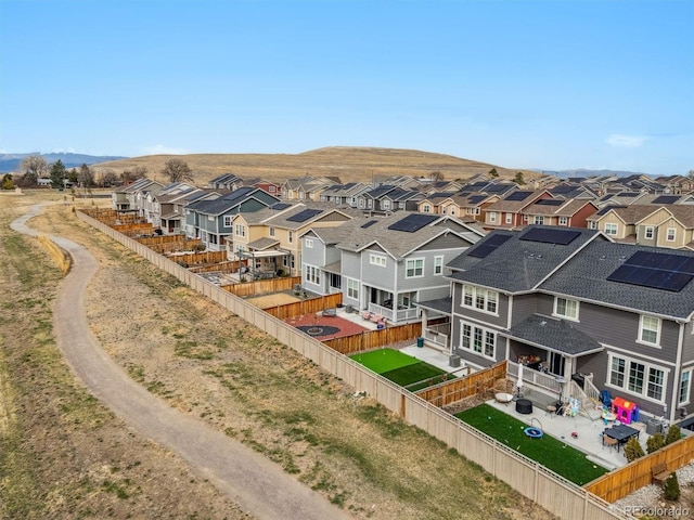 bird's eye view with a residential view