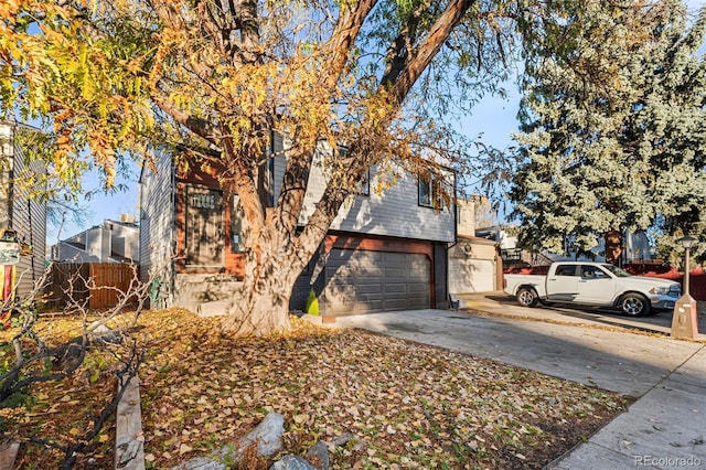 view of front of house with a garage