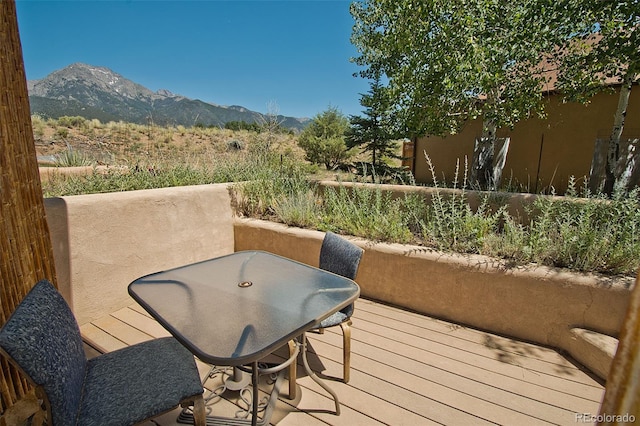10 Baca Meadows Townhome Rd, Crestone, CO 81131 - wooden terrace with a mountain view