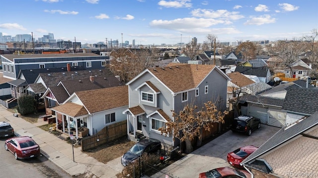 drone / aerial view featuring a view of city