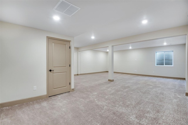24593 E 34th Ave, Aurora, CO 80019 - finished below grade area with light carpet, recessed lighting, and baseboards