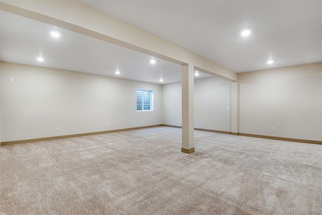 24593 E 34th Ave, Aurora, CO 80019 - basement with carpet, recessed lighting, and baseboards