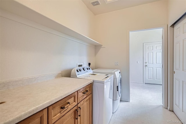 7831 S Addison Way, Aurora, CO 80016 - laundry area featuring washer and dryer, cabinet space, and light floors