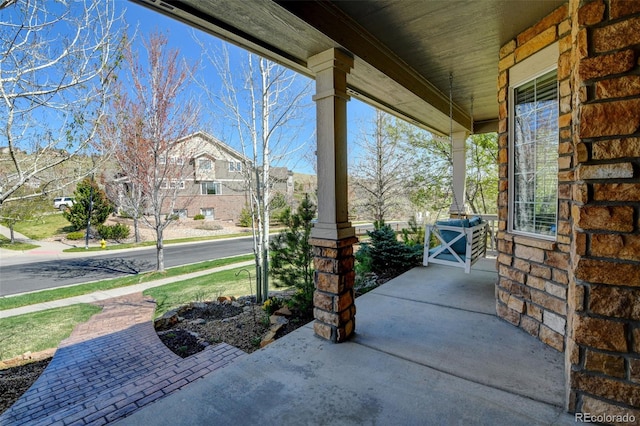 view of patio with a porch