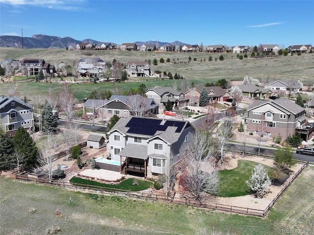 bird's eye view with a residential view