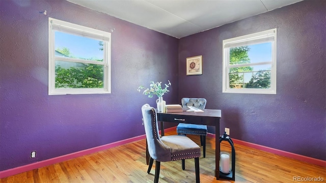 1930 S Prospect Ave, Colorado Springs, CO 80905 - office space with wood finished floors, baseboards, and a textured wall