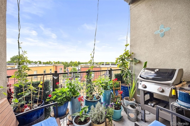 balcony with area for grilling