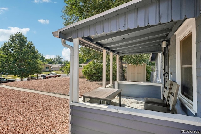 view of patio / terrace featuring fence