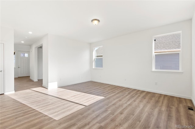 empty room featuring light hardwood / wood-style flooring