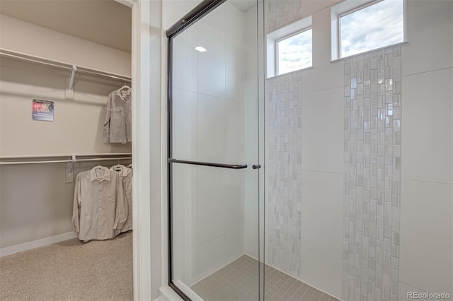 1193 Highview Dr, Erie, CO 80516 - full bathroom with a stall shower and a walk in closet