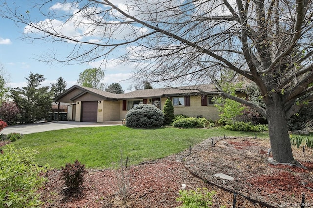 1164 W 101st Pl, Northglenn, CO 80260 - single story home with a garage, brick siding, a front lawn, and concrete driveway