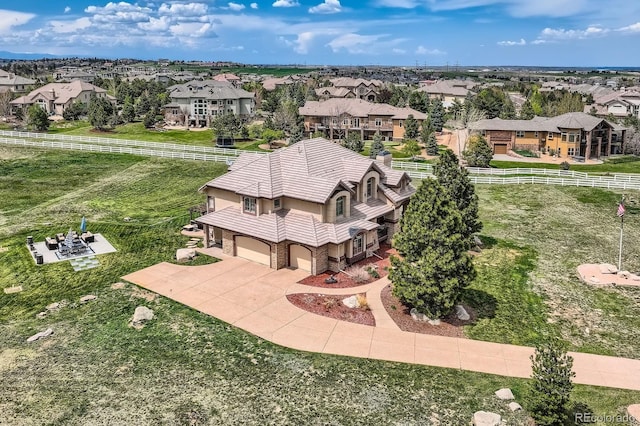aerial perspective of suburban area