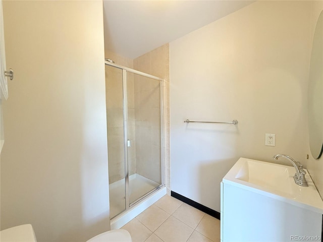 925 N Lincoln St Unit 8H, Denver, CO 80203 - full bathroom featuring tile patterned flooring, a shower stall, and vanity