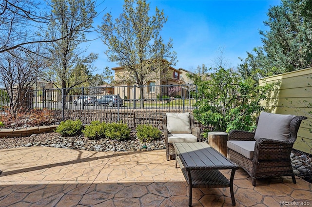 view of patio with fence