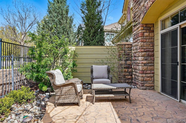 view of patio / terrace featuring a fenced backyard