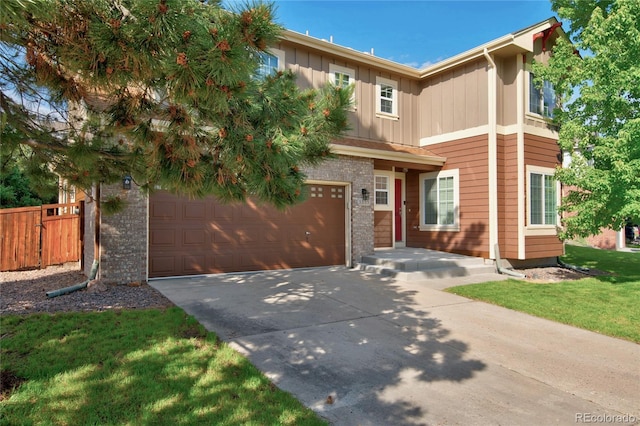 3355 Willowrun Dr, Castle Rock, CO 80109 - view of front facade featuring concrete driveway, board and batten siding, and an attached garage