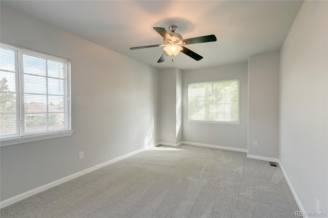 3355 Willowrun Dr, Castle Rock, CO 80109 - carpeted spare room featuring a ceiling fan and baseboards