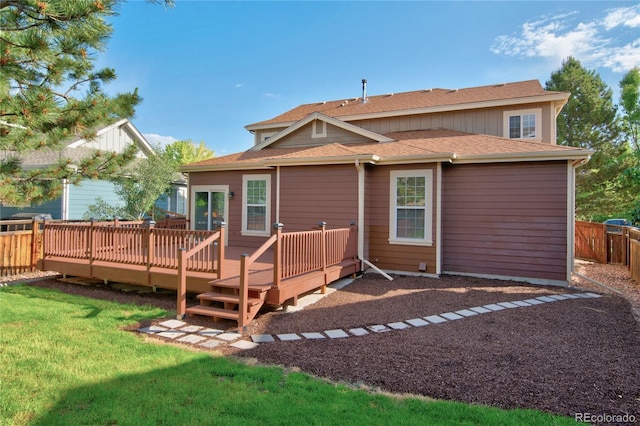 3355 Willowrun Dr, Castle Rock, CO 80109 - back of property with a wooden deck