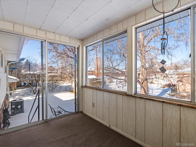 view of unfurnished sunroom