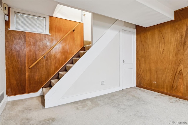 869 S Williams St, Denver, CO 80209 - finished basement with carpet flooring and stairs