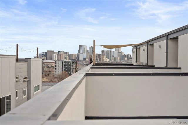 balcony featuring a view of skyline