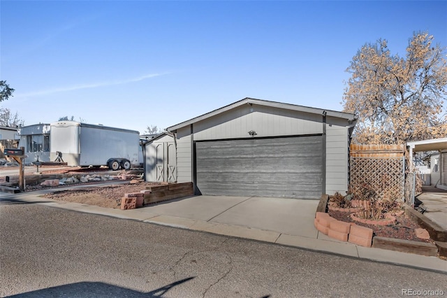 exterior space featuring a garage