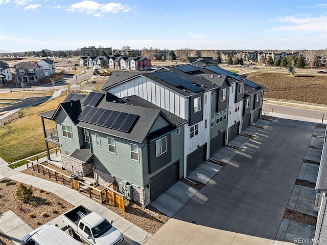 aerial view with a residential view