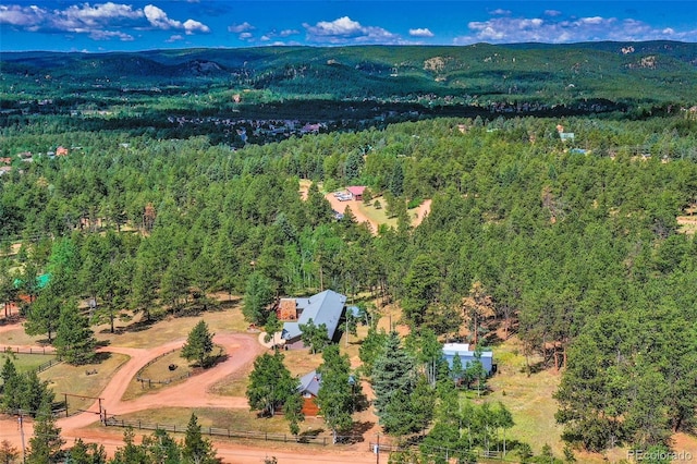 bird's eye view with a mountain view