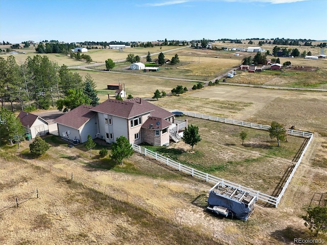 bird's eye view with a rural view