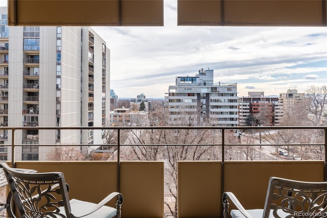 balcony with a city view