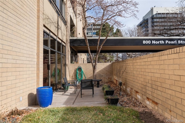 view of patio featuring a fenced backyard