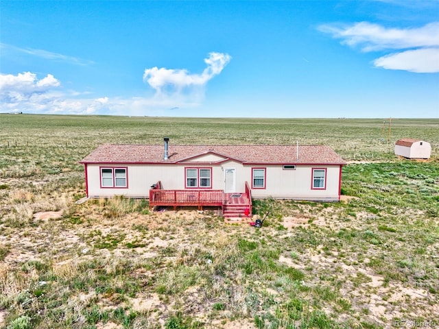 30890 Ken Vw, Yoder, CO 80864 - view of front of property with a deck and a view of rural / pastoral area
