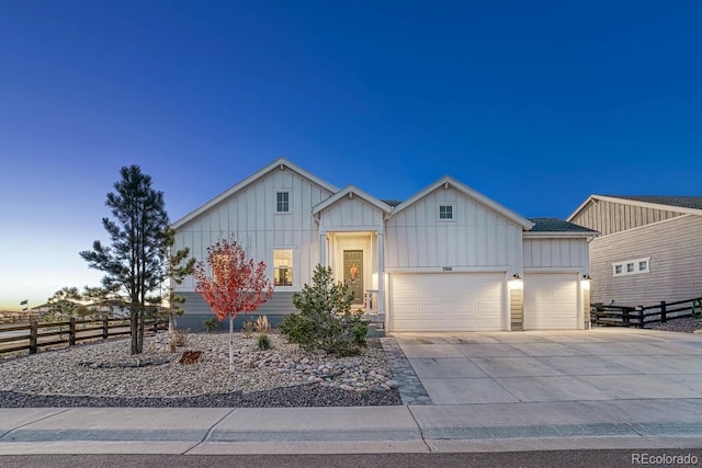 view of front of home with a garage