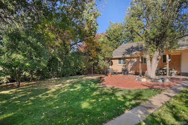 view of yard featuring a patio area