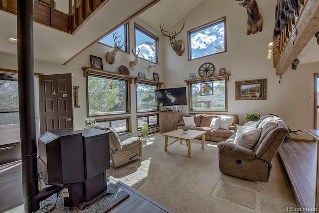 311 Longs Rd, Silverthorne, CO 80498 - living area with a high ceiling and wood finished floors
