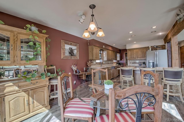 311 Longs Rd, Silverthorne, CO 80498 - dining room featuring light wood-style flooring and recessed lighting