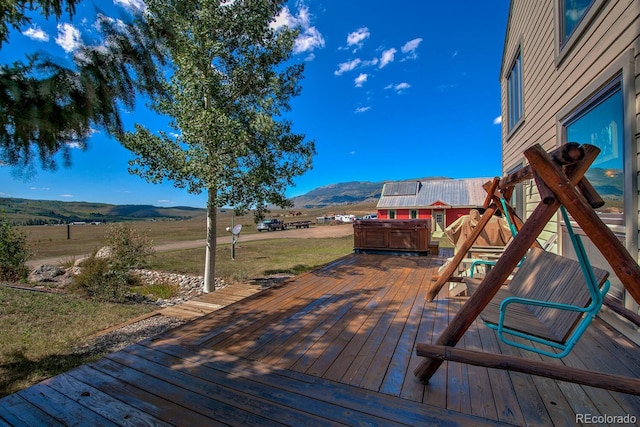 311 Longs Rd, Silverthorne, CO 80498 - wooden terrace with a mountain view and a yard