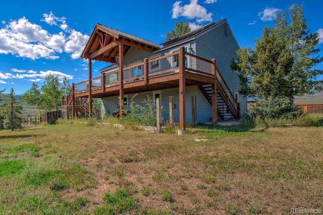 311 Longs Rd, Silverthorne, CO 80498 - back of house featuring stairway and a wooden deck