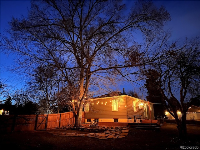 exterior space with fence