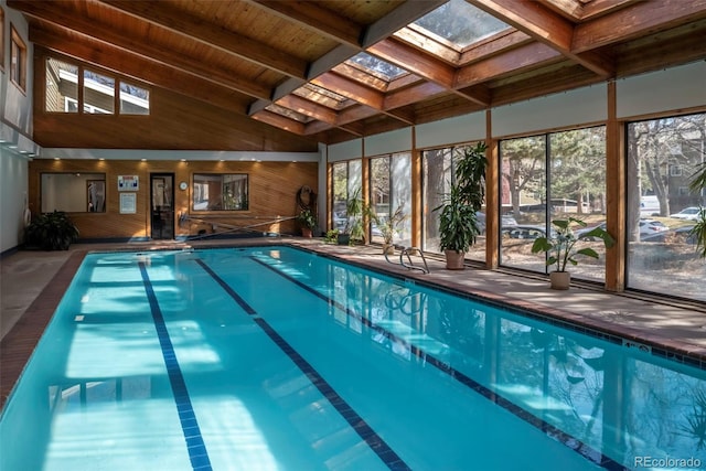 pool with a skylight