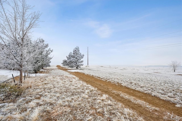 view of street featuring a rural view