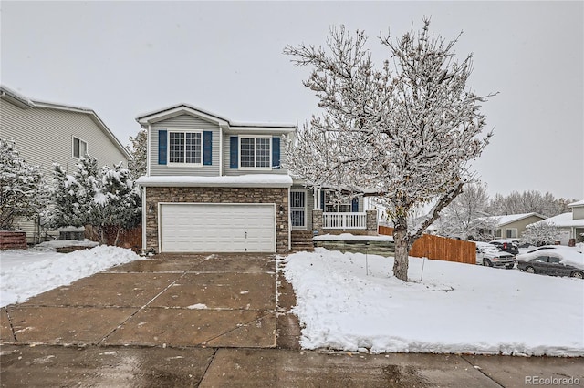 view of property with a garage