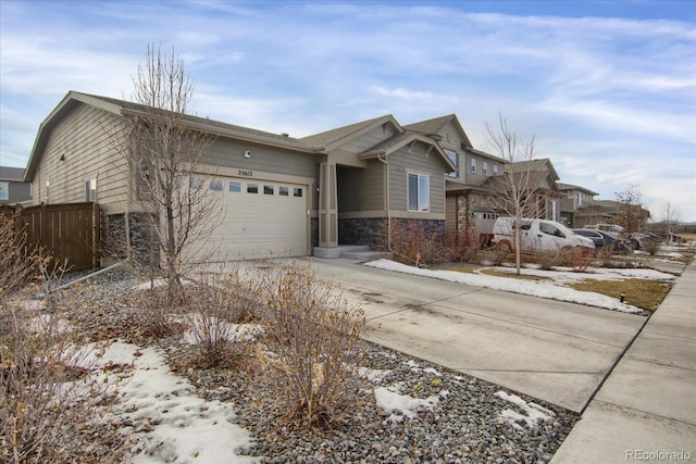 view of front facade with a garage