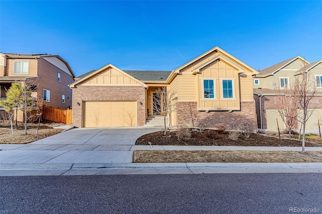 view of front of property featuring a garage