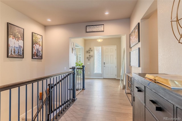 hall featuring light hardwood / wood-style floors