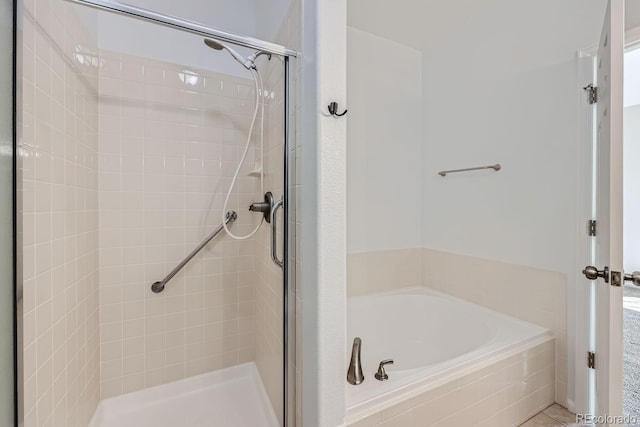 bathroom with plus walk in shower