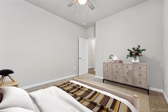 3548 Swabuck Pl, Castle Rock, CO 80109 - bedroom featuring light carpet, baseboards, and ceiling fan