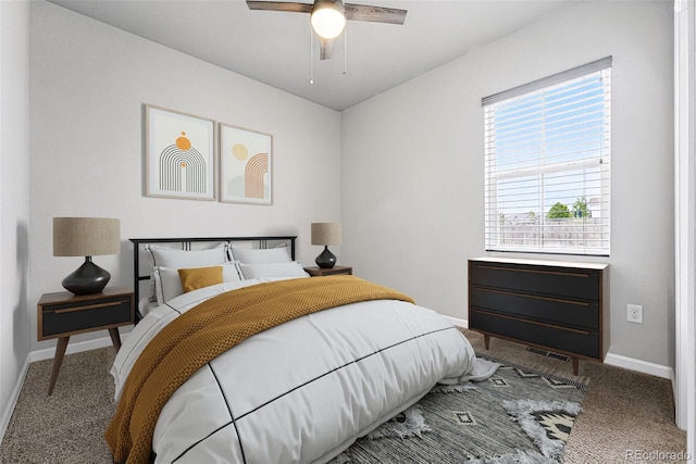 3548 Swabuck Pl, Castle Rock, CO 80109 - bedroom with baseboards, carpet, and a ceiling fan