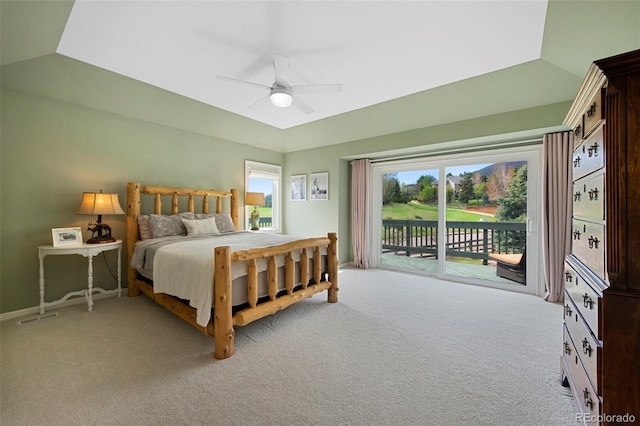 25 Sand Cherry, Littleton, CO 80127 - bedroom with access to exterior, carpet, and a ceiling fan