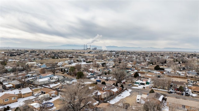 bird's eye view with a mountain view